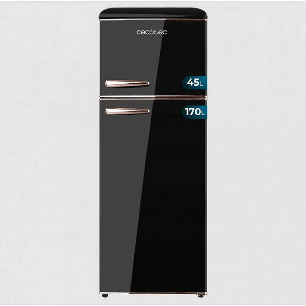 Ρετρό Ψυγείο 215 Lt Bolero CoolMarket 2D 148,5 x 55 x 58,5cm Χρώματος Μαύρο CECOTEC CEC-02753