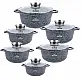 Σετ Μαγειρικά Σκεύη - Κατσαρόλες 12 τεμάχια Γκρι ZILNER ZL-8318