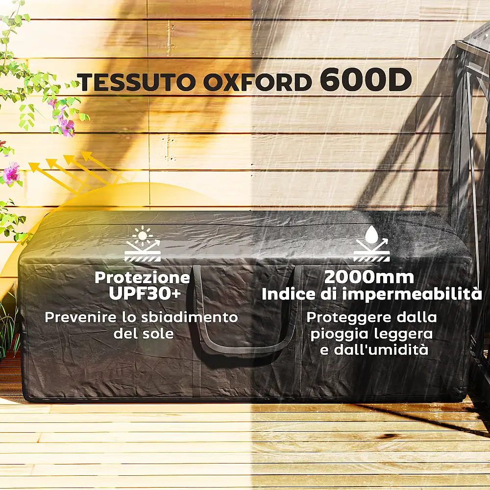 Outsunny  Σάκος για Χριστουγεννιάτικο Δέντρο 840L Αδιάβροχος και UV30+, Ύφασμα Oxford 600D με Διπλό Φερμουάρ και Λαβές, Μαύρο  84G-478V01BK