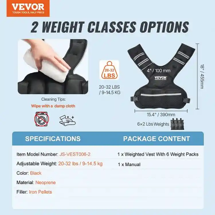 VEVOR  Ρυθμιζόμενο Γιλέκο Βάρους 20-32lb για Άνδρες & Γυναίκες για Προπόνηση & Τρέξιμο KDJZLKXFMD301DI6OV0