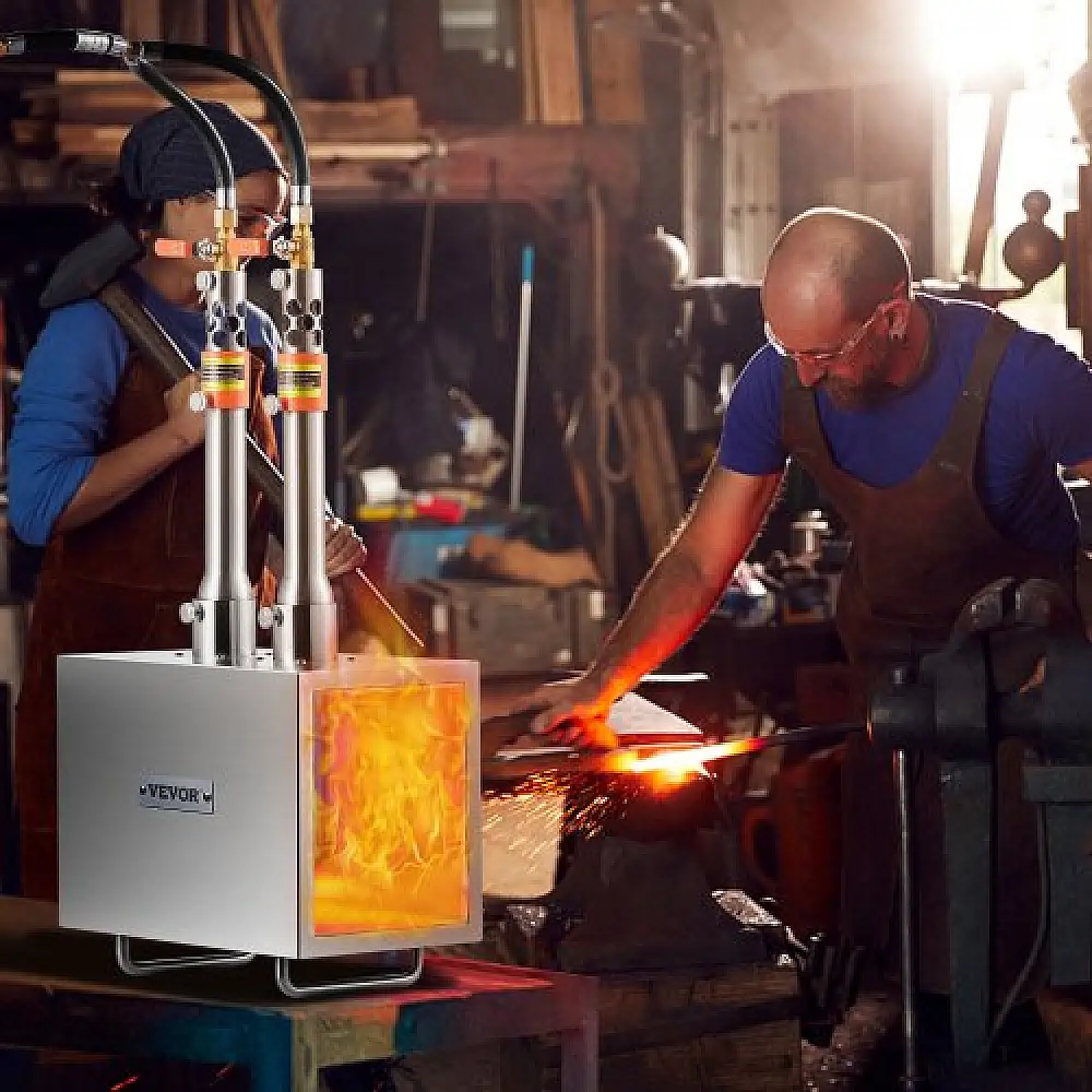 VEVOR  Φορητός Προπανιοκίνητος Φούρνος 2 Καυστήρων για Σιδηρουργούς 2600¨H Μαχαίρι Μεταλλικός Τετράγωνος FXDZL2GSYYDLFVVSEV0