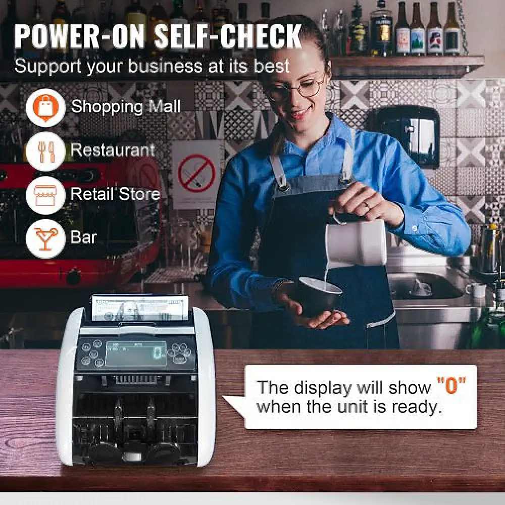 VEVOR  Μηχανή Καταμέτρησης Χρημάτων με Ανίχνευση Πλαστών UV MG IR DD DCJH1UVMGIRDDFUJ5V2