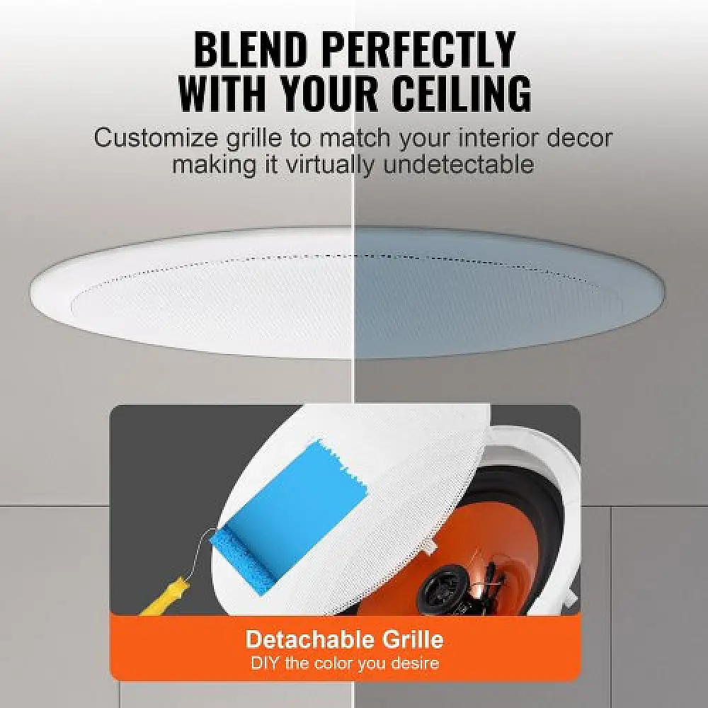 VEVOR  4 Ηχεία Οροφής 8" 100W Εντοιχισμού DPXDYSQ8YCSZTSBN5V9