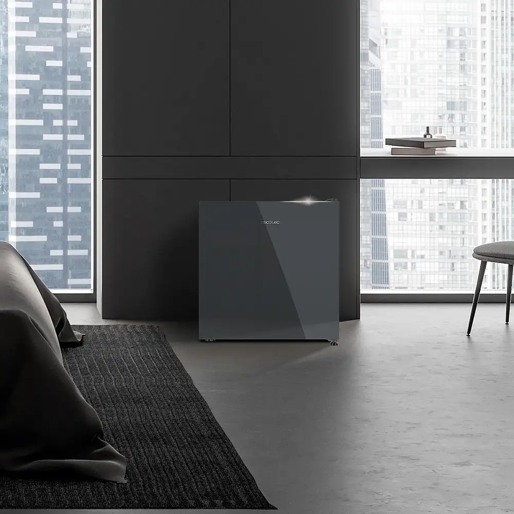 CECOTEC  Μίνι Ψυγείο Bolero CoolMarket TT 31L Διπλής Χρήσης με Γυάλινη Πόρτα, Γκρι, Θερμοκρασία 0ºC έως 5ºC & -24ºC έως -16ºC  CEC-01975