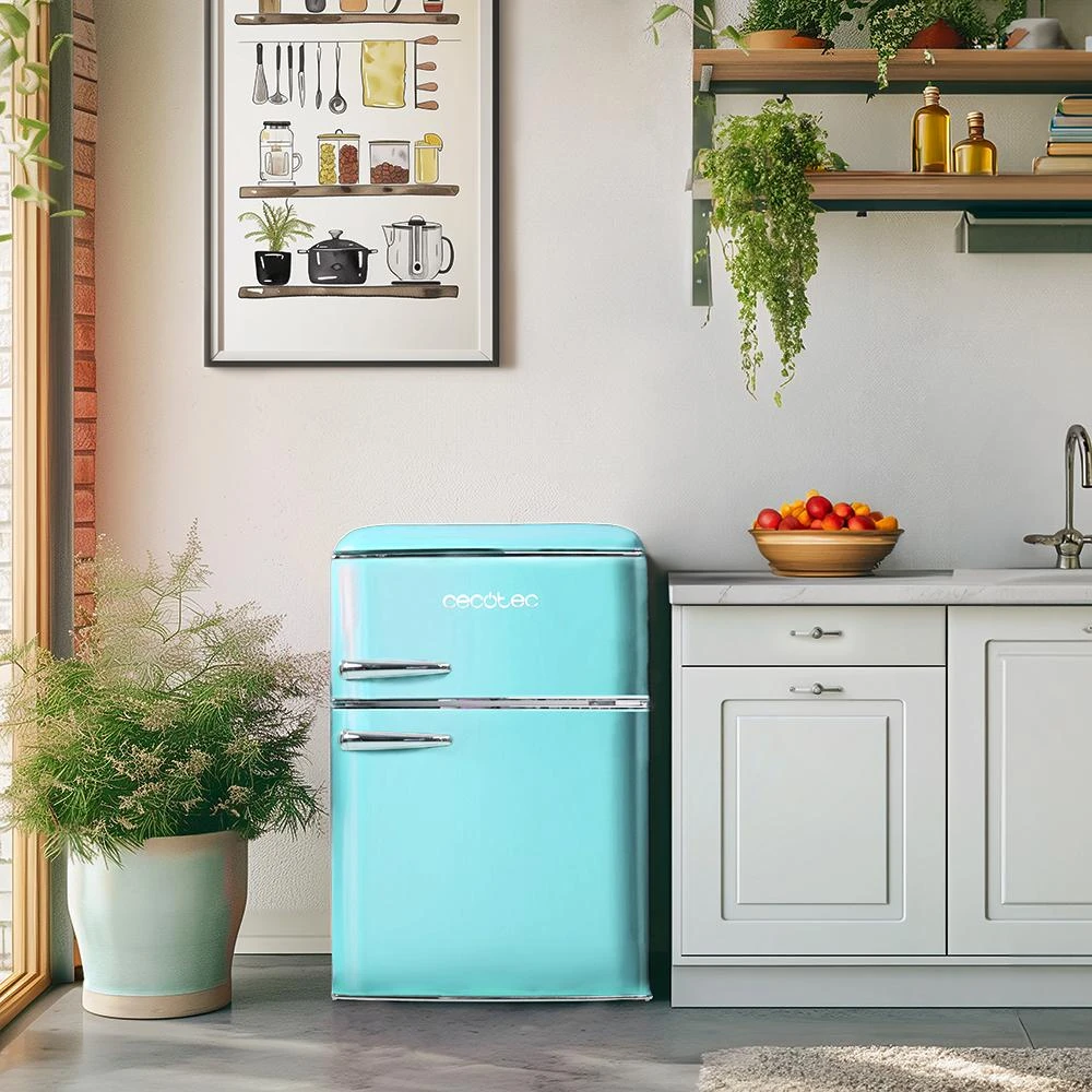 CECOTEC Μίνι Ρετρό Ψυγείο Bolero CoolMarket 2D Origin 86L Μπλε, Διπλής Πόρτας, 89,3x48,7cm, Ενεργειακή Κλάση E, LED Φωτισμός, Χρωμιωμένη Λαβή CEC-01898 CECOTEC Μίνι Ρετρό Ψυγείο Bolero CoolMarket 2D Origin 86L Μπλε, Διπλής Πόρτας, 89,3x48,7cm, Ενεργειακή Κλάση E, LED Φωτισμός, Χρωμιωμένη Λαβή CEC-01898