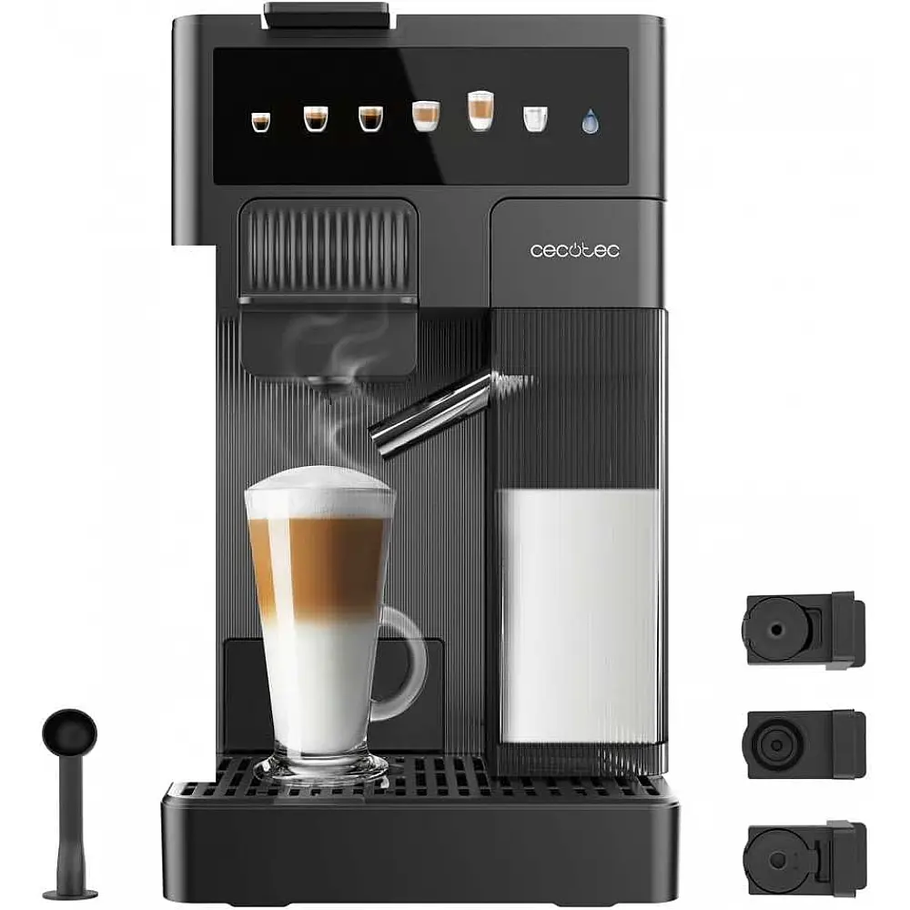 CECOTEC  Καφετιέρα Cecotec FreeStyle Latte με Δοχείο Γάλακτος 400 ml, Ισχύς 1350 W, 20 Bar, 6 Είδη Καφέ, Δοχείο Νερού 1.6 L, Διπλό Σύστημα Αφρογάλακτος  CEC-01852