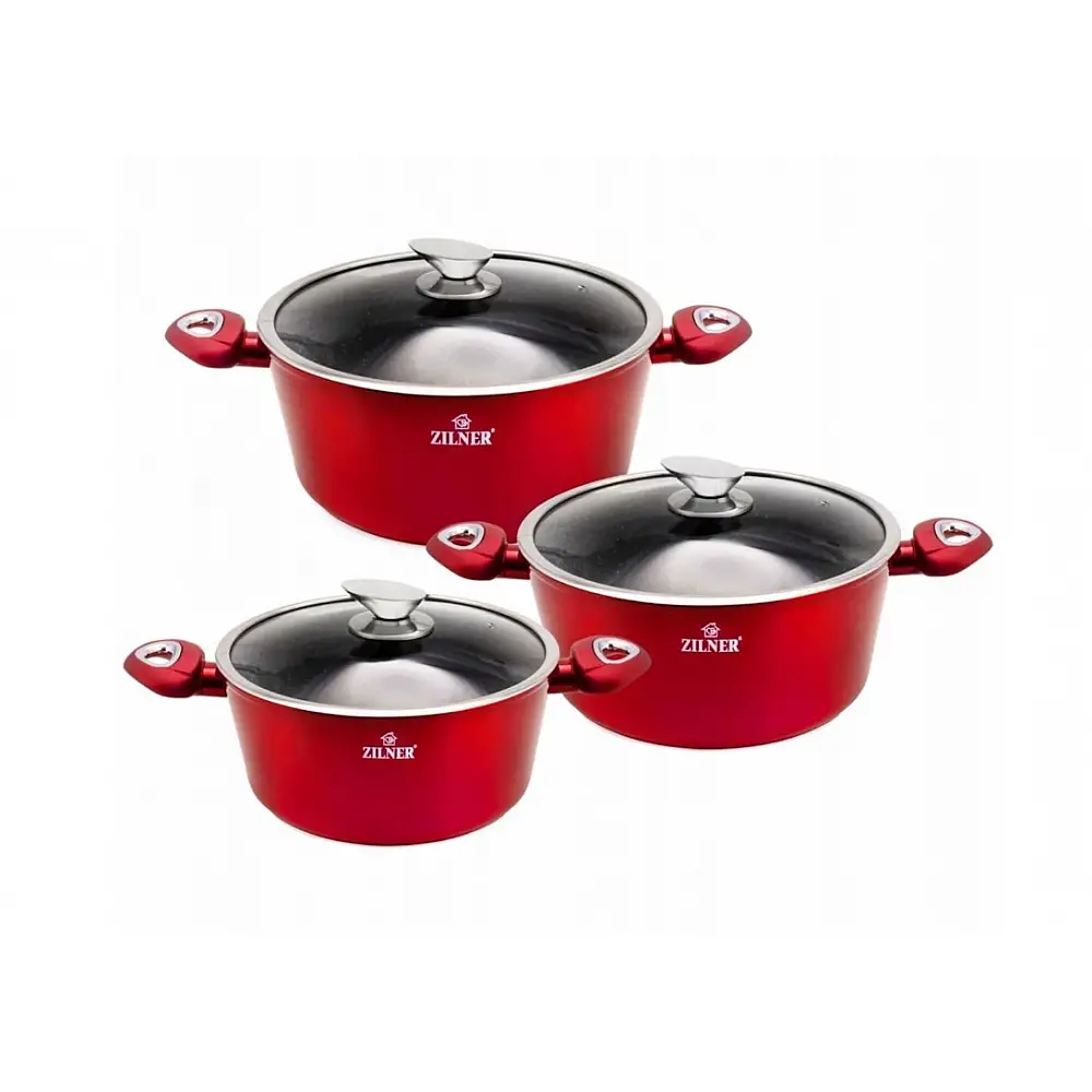 Σετ Κατσαρόλες 3 τμχ Κόκκινο ZILNER ZL-8561