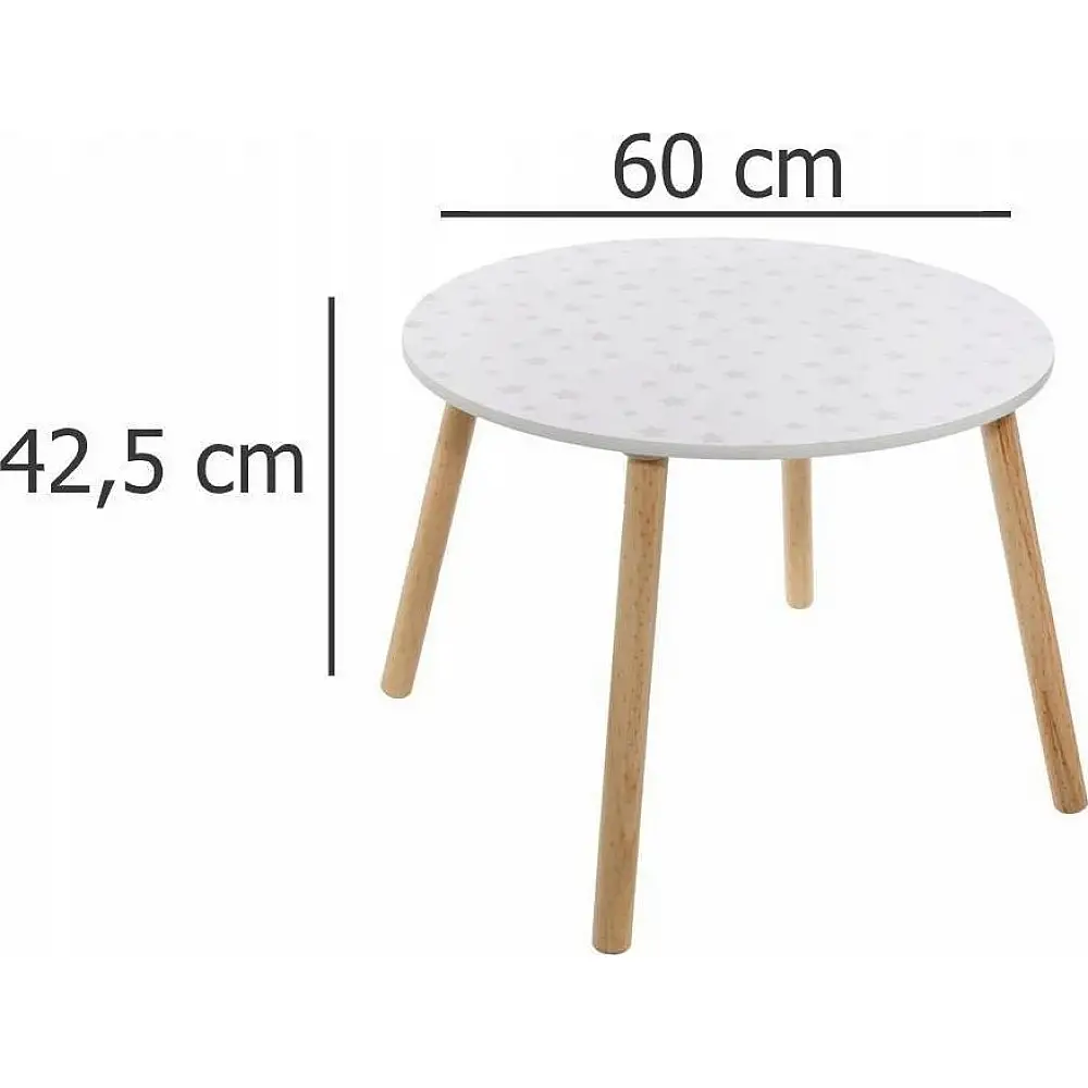 Atmosphera  Παιδικό τραπέζι λευκό με αστέρια Διάμετρος 60 cm  127152D