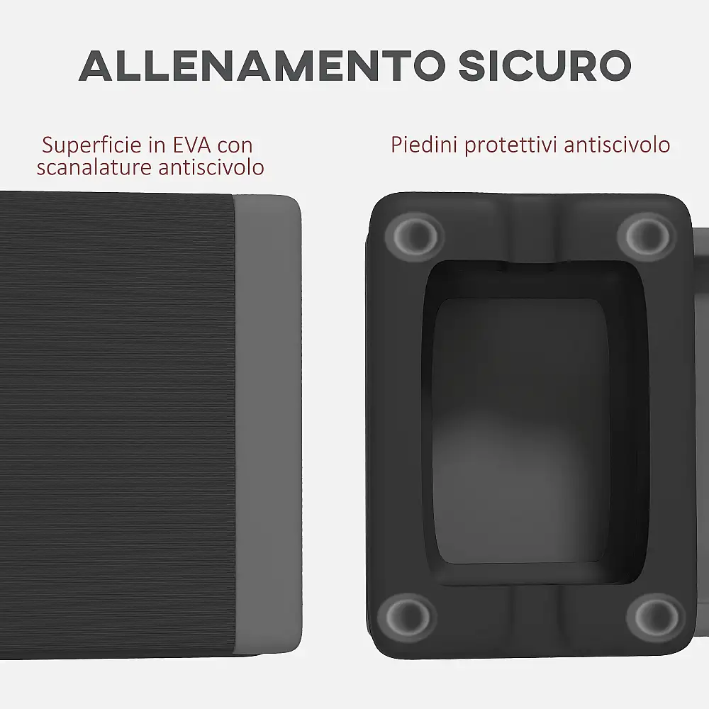 SPORTNOW  Ρυθμιζόμενο Stepper Γυμναστικής σε 10.5/15.5/20.5 cm με Αντιολισθητική Επιφάνεια και Χωρητικότητα 250 kg, Γκρι  A90-379V00GY