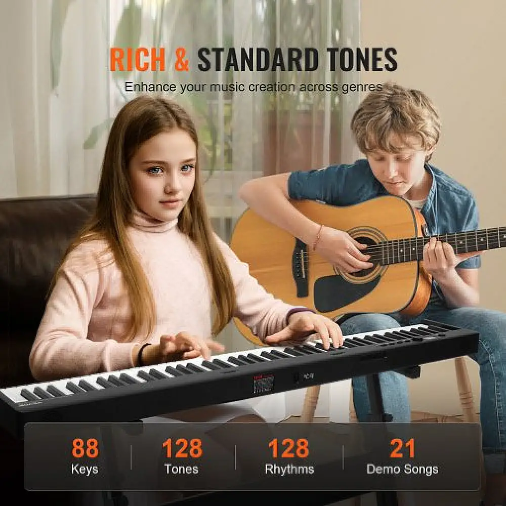 VEVOR  Πτυσσόμενο Πιάνο 88 Πλήκτρων Bluetooth MIDI με Βάση  ZDSMGQ88JHSY62I1IV9