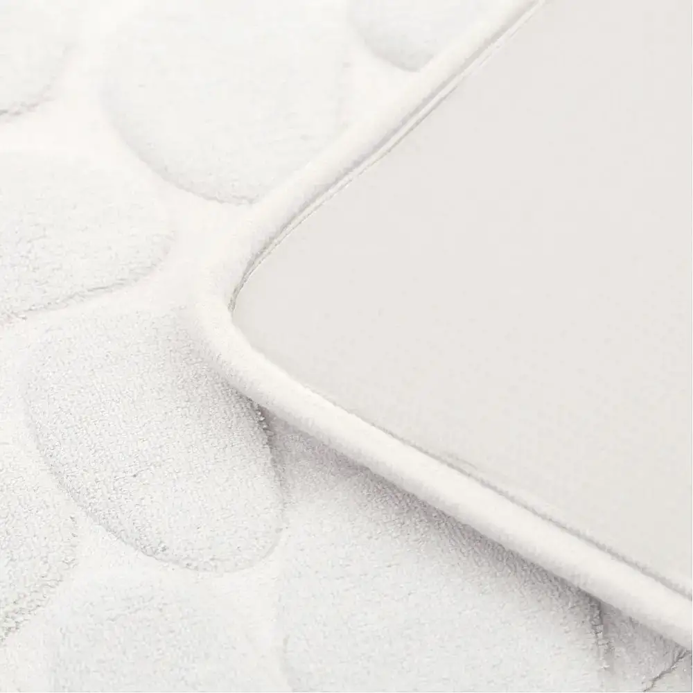 BAKAJI  Αντιολισθητικό Χαλάκι Μπάνιου Μικροΐνες με Εφέ Πέτρας 60x40cm Λευκό 02840698