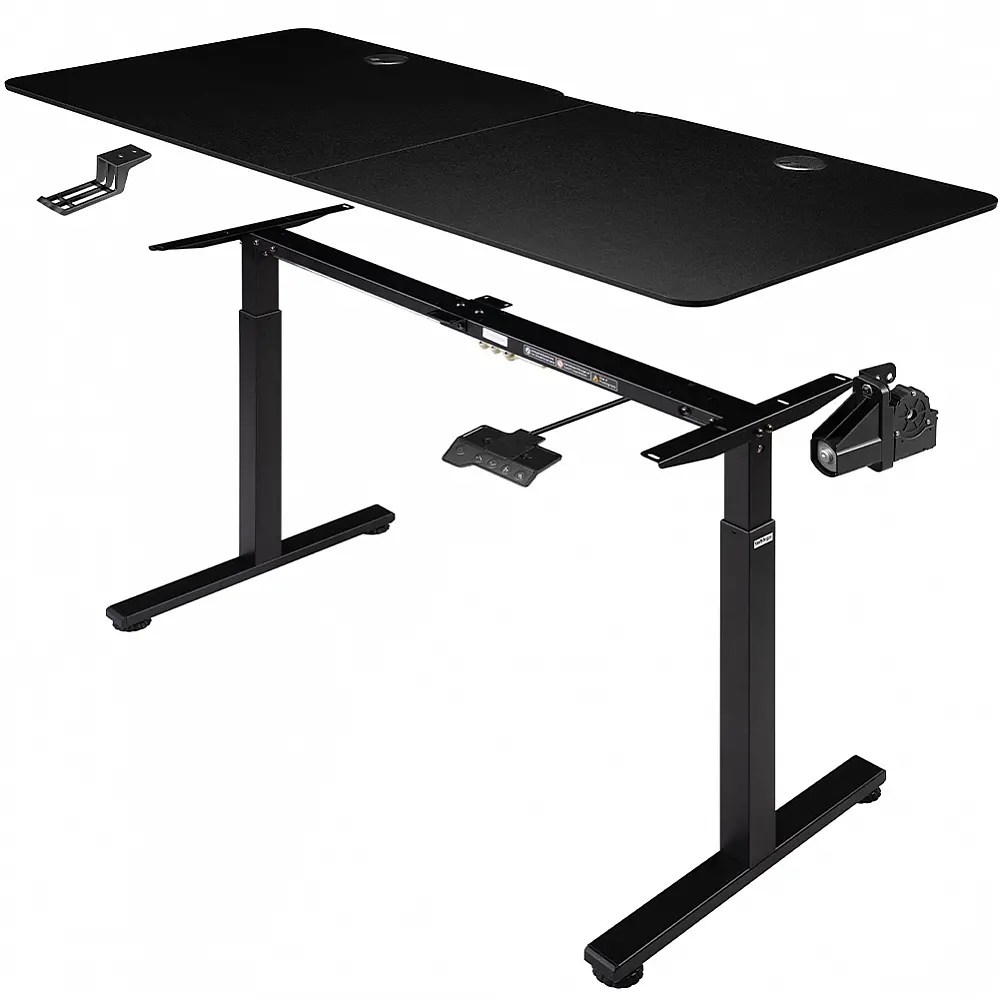 Shally Dogan  Ηλεκτρικό Ρυθμιζόμενο Γραφείο Ύψους 140x60x72-117cm Μαύρο με Κονσόλα Ελέγχου 02840731