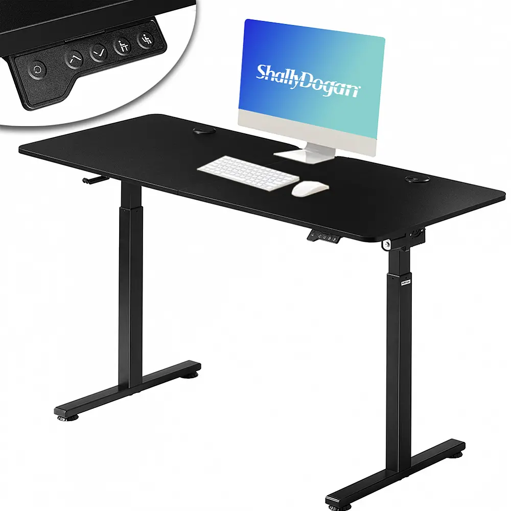 Shally Dogan  Ηλεκτρικό Ρυθμιζόμενο Γραφείο Ύψους 140x60x72-117cm Μαύρο με Κονσόλα Ελέγχου 02840731