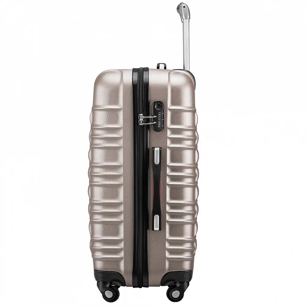 PROVITERA  Σετ 4 Σκληρές Βαλίτσες με Ρόδες Easy Roll Τρόλεϊ Χειραποσκευή Ταξιδιού Σαμπανιζέ 02840977