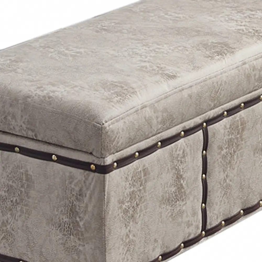 Shally Dogan  Κασετίνα Αποθήκευσης Οικολογικού Δέρματος Καναπές Πάγκος Πουφ Αποθήκευσης 80x40x43 εκ. Χακί 02841058