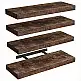 BAKAJI  Σετ 4 Ράφια Τοίχου από Δρυς Ξύλο Πολυχρηστική Ραφιέρα Τοίχου 02841408