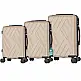 PROVITERA  Σετ 3 Σκληρές Βαλίτσες Βασιλεία με Ρόδες Easy Roll Τρόλεϊ Αποσκευές Ταξιδιού Κρέμα 02841841