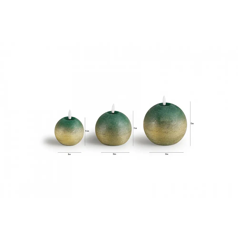 Σετ LED κεριών 3 τεμαχίων Πράσινο 8720604887938 Lifa-Living