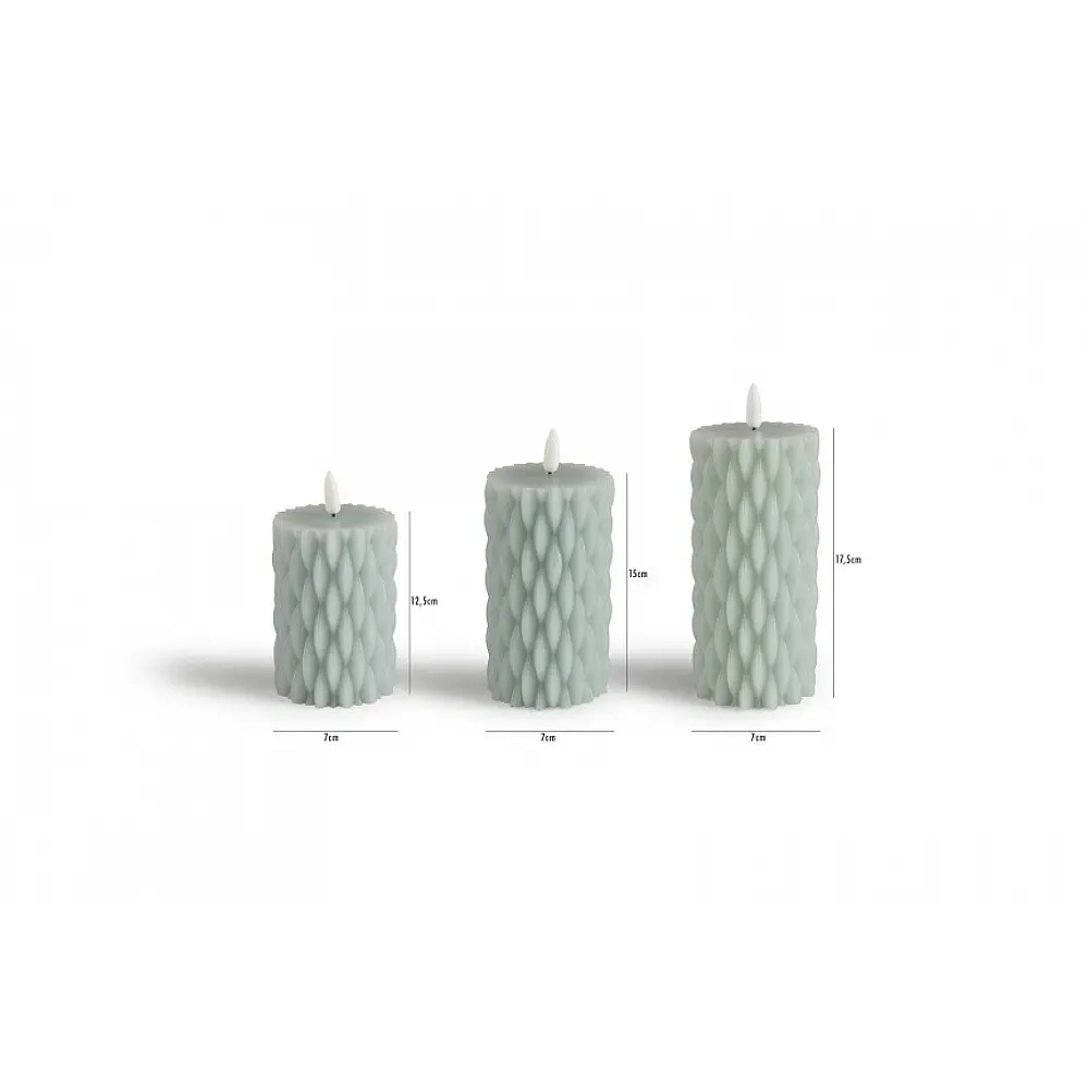 Σετ LED κεριών 3 τεμαχίων Ανοιχτό Γκρι 8720604887952  Lifa-Living