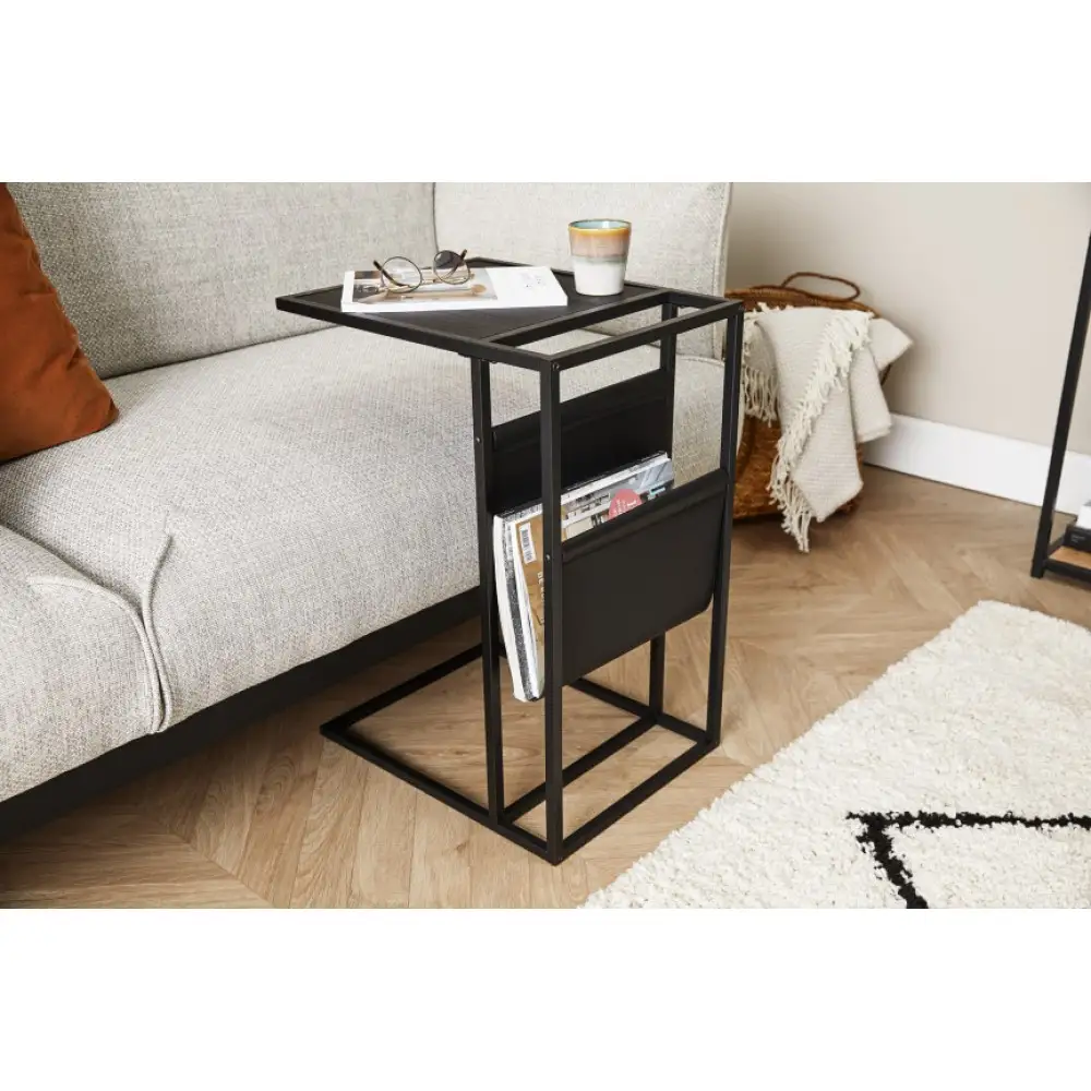 Βοηθητικό Τραπεζάκι με Θήκη  για Περιοδικά 35 x 45 x 63 cm - Μαύρο 8720195389781 Lifa-Living