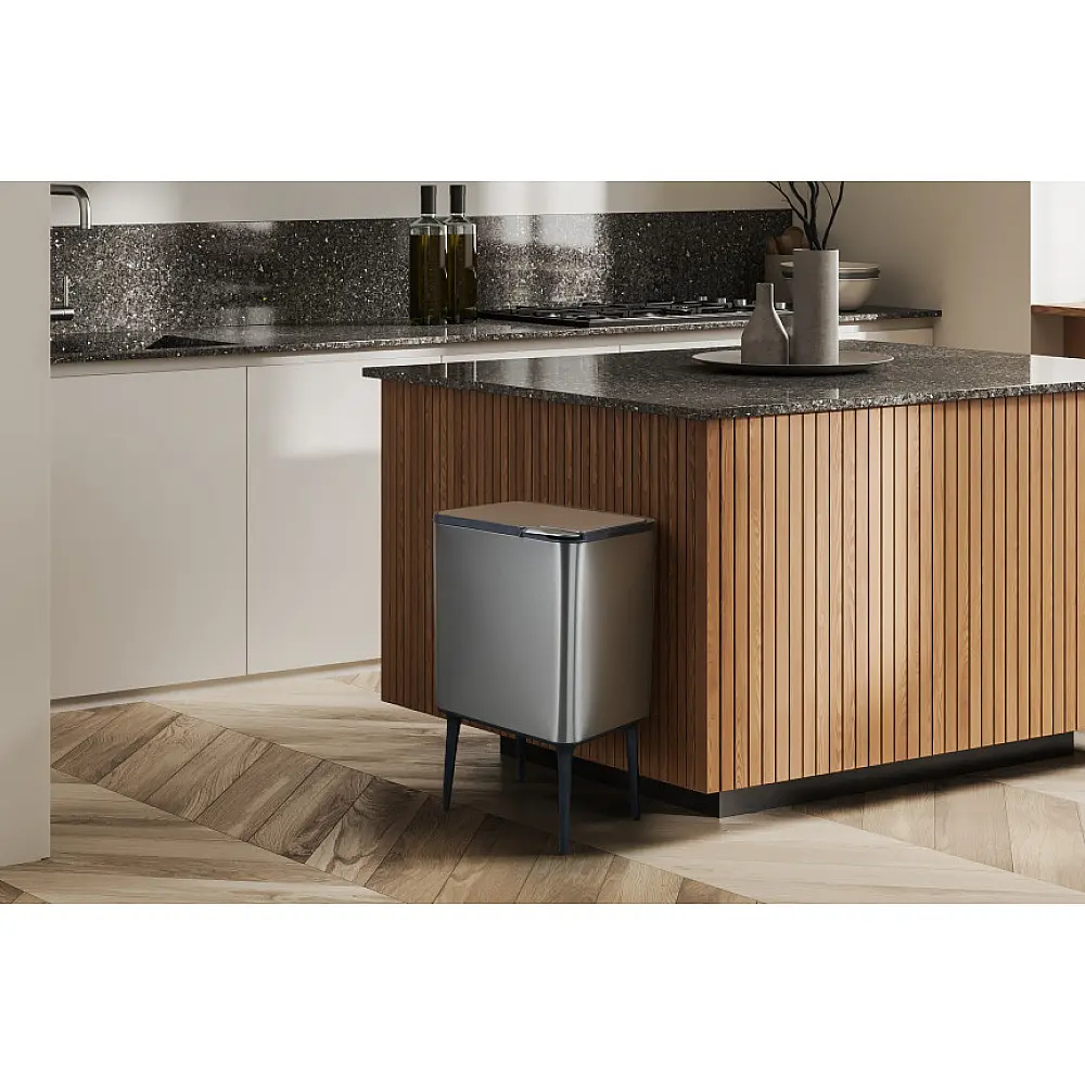 Κάδος Απορριμμάτων Push Bin 36L 48 x 38 x 54,5 cm - Μεταλλικό Γκρι 8720604888034 Umuzi Cleaning