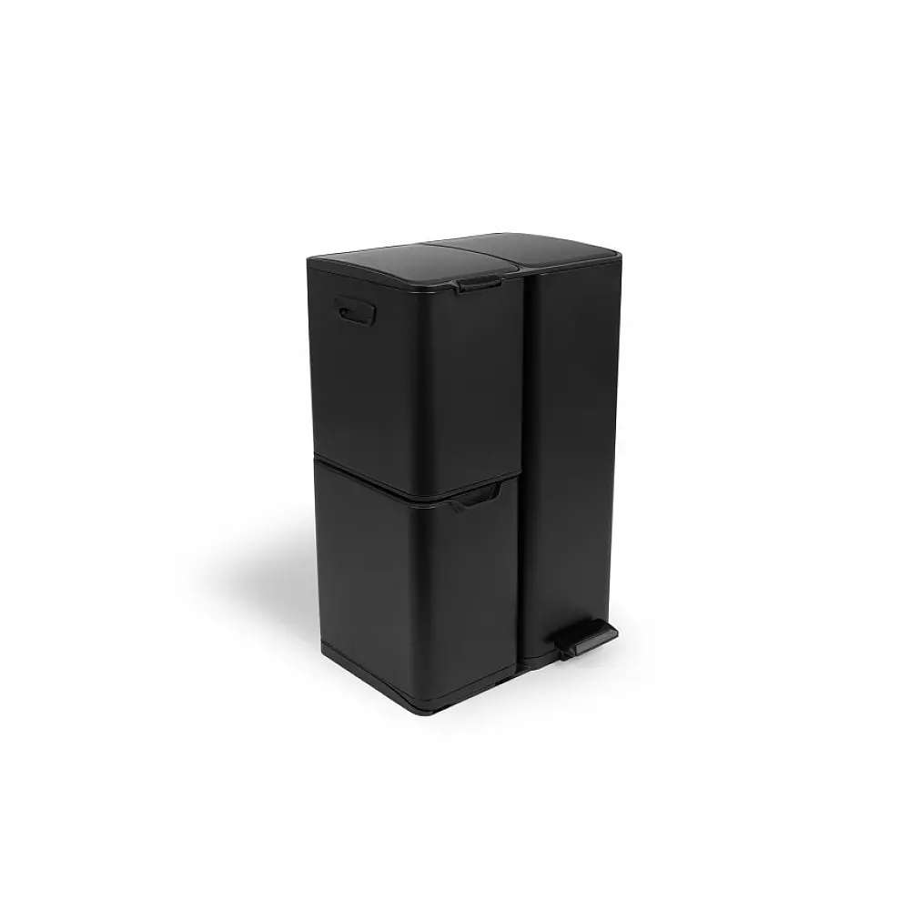Κάδος Απορριμμάτων Soft Close 3 Θέσεων  60L - Ματ Μαύρο 8720604888027  Umuzi Cleaning
