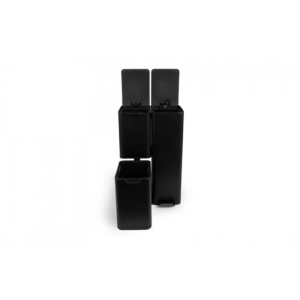 Κάδος Απορριμμάτων Soft Close 3 Θέσεων  60L - Ματ Μαύρο 8720604888027  Umuzi Cleaning