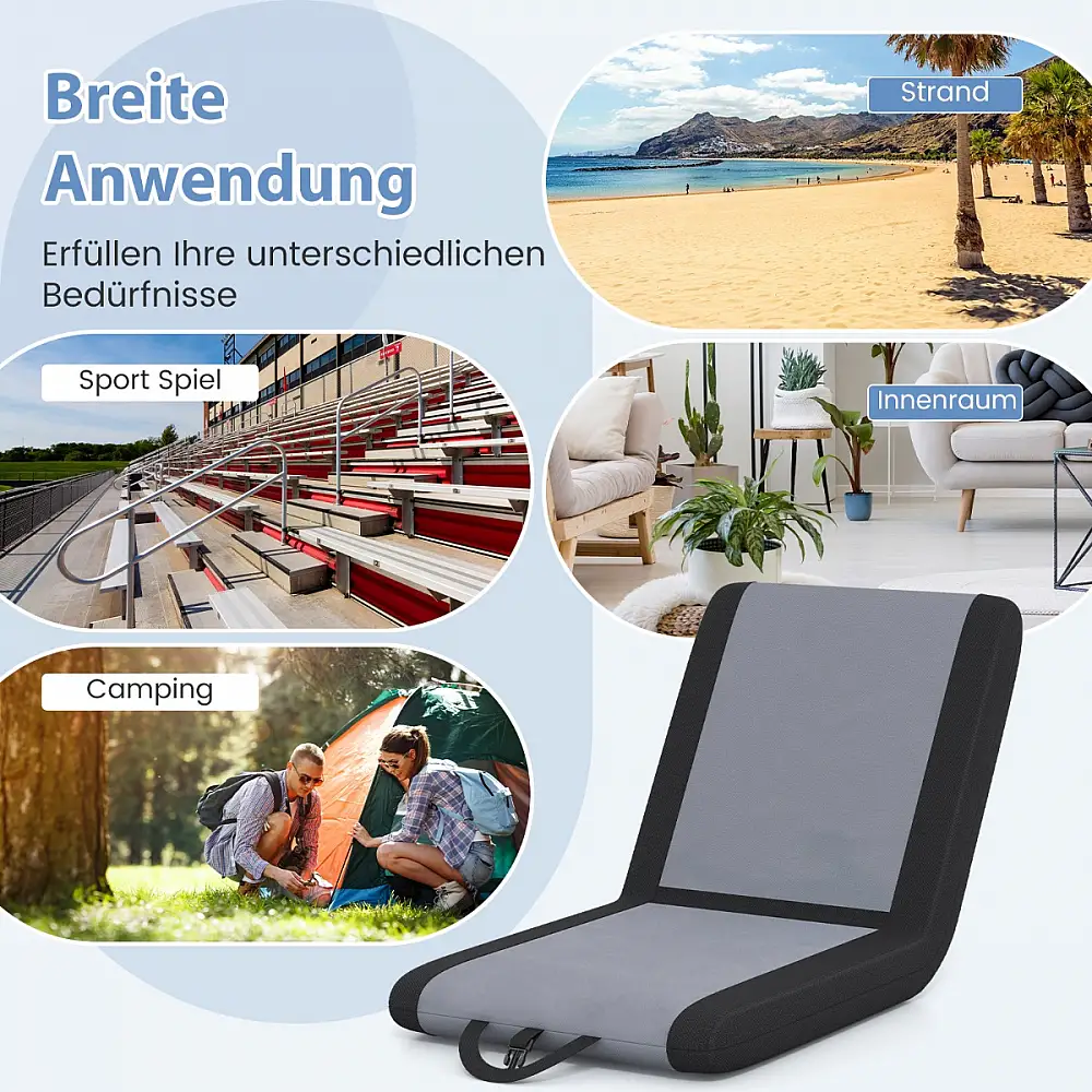 Costway  Πολυτελής Σταδιακός Κάθισμα με Ρυθμιζόμενη Πλάτη και Ενισχυμένη Άνεση HV10537GR