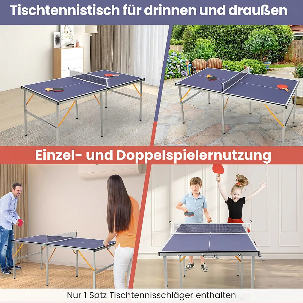 Costway Σετ Πινγκ Πονγκ με Πτυσσόμενο Τραπέζι και Αξεσουάρ για Παιδιά και Ενήλικες SP37877