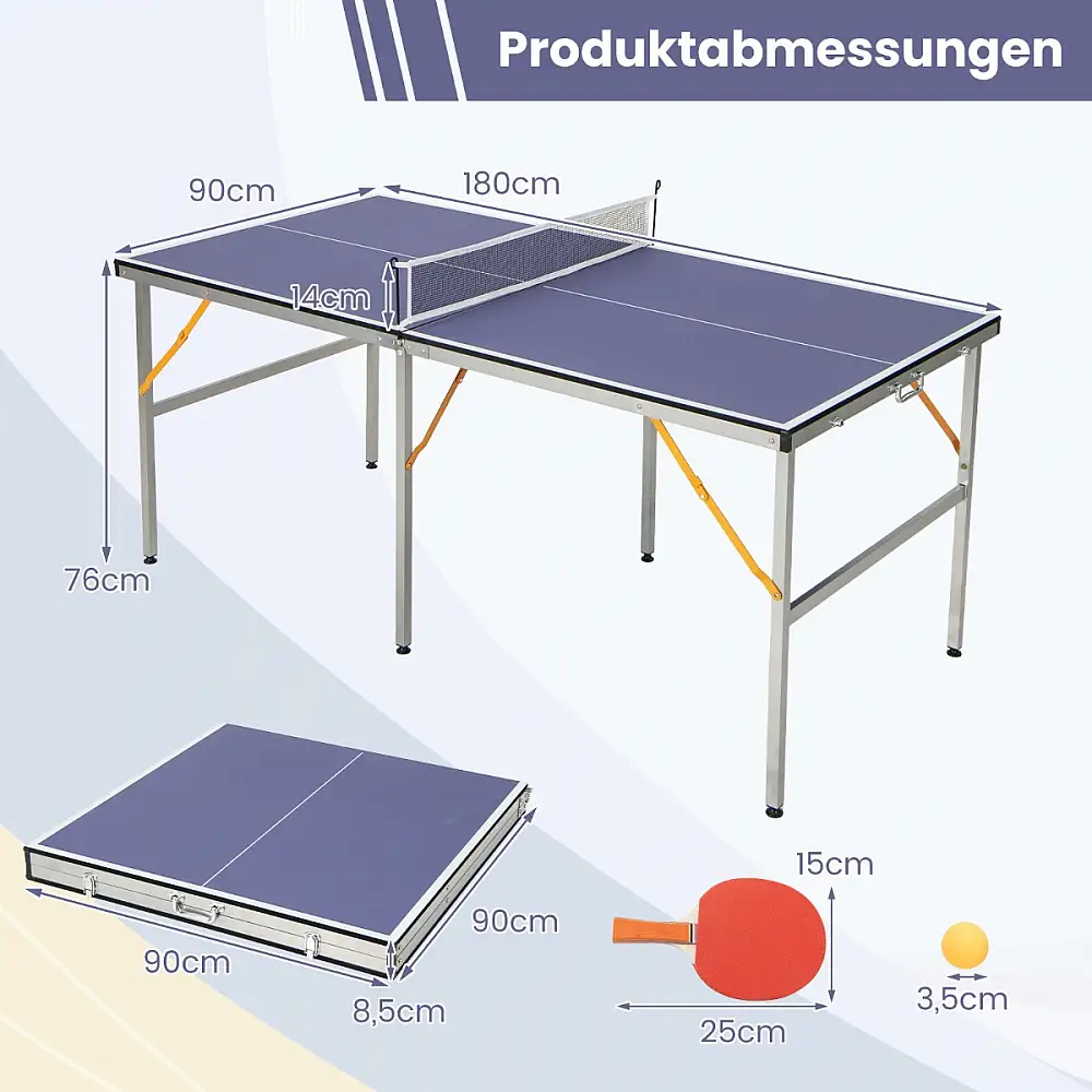 Costway Σετ Πινγκ Πονγκ με Πτυσσόμενο Τραπέζι και Αξεσουάρ για Παιδιά και Ενήλικες SP37877