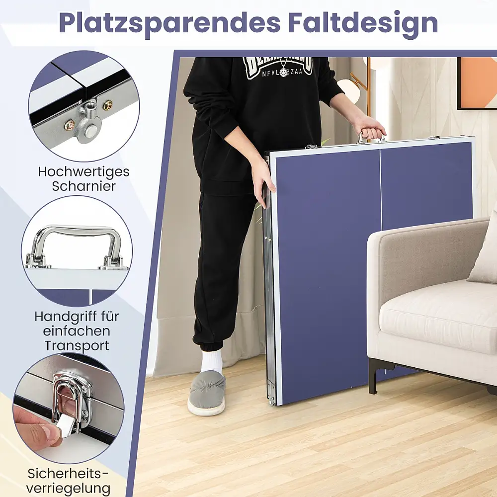 Costway Σετ Πινγκ Πονγκ με Πτυσσόμενο Τραπέζι και Αξεσουάρ για Παιδιά και Ενήλικες SP37877