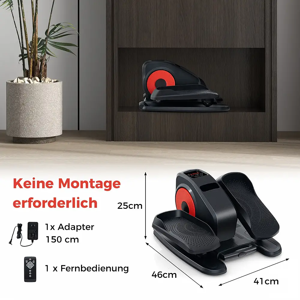 Costway Ελλειπτικό μηχάνημα γυμναστικής κάτω από το γραφείο με αυτόματη και χειροκίνητη λειτουργία SP38164DE-RE