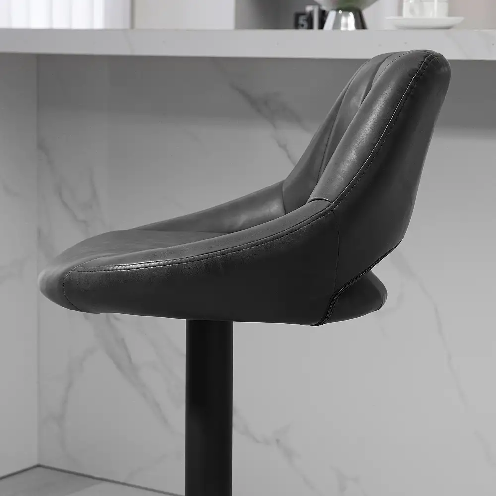 Σετ από 2 Σκαμπό Μπαρ  με Ρυθμιζόμενο Ύψος, Υποπόδιο και Περιστρεφόμενο Κάθισμα 46 x 50 x 85-106cm Μαύρο  835-325V00BK HOMCOM