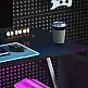 HOMCOM  Γραφείο Gaming με Ρυθμιζόμενα LED RGB Φώτα και Πόδια σε Σχήμα Κ, από Ξύλο και Ατσάλι, 120x60x75 εκ., Μαύρο  836-583V00BK