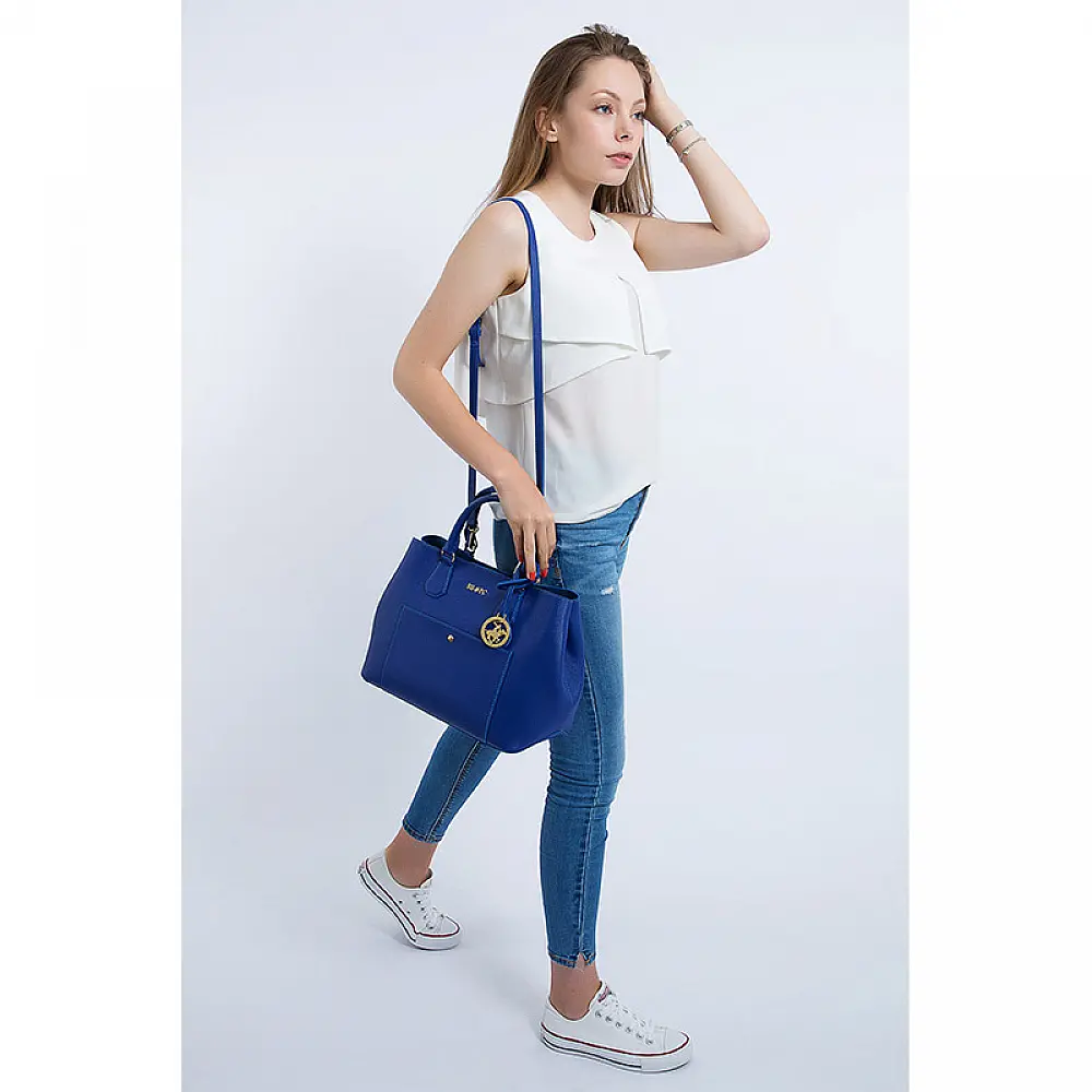 Γυναικεία Τσάντα Χειρός Χρώματος Μπλε Beverly Hills Polo Club 589 657BHP0520