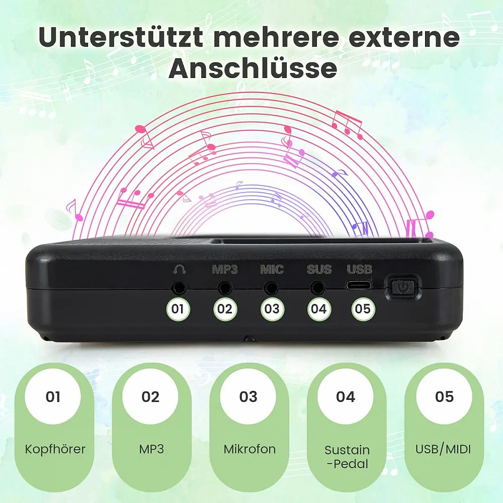 Costway  Φορητό Ψηφιακό Πιάνο 88 Πλήκτρων με Bluetooth & MIDI Υποστήριξη MU10097DE-DK