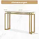 Costway Πολυτελής Κονσόλα με Επιφάνεια Τεχνητού Μαρμάρου και Χρυσό Μεταλλικό Πλαίσιο JV11202WH