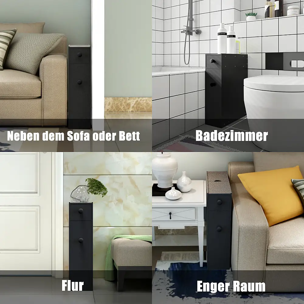 Costway  Πρακτική Ραφιέρα Ντουλάπι για Στενούς Χώρους - Ιδανική για Μπάνιο και Κουζίνα JZ10230DK