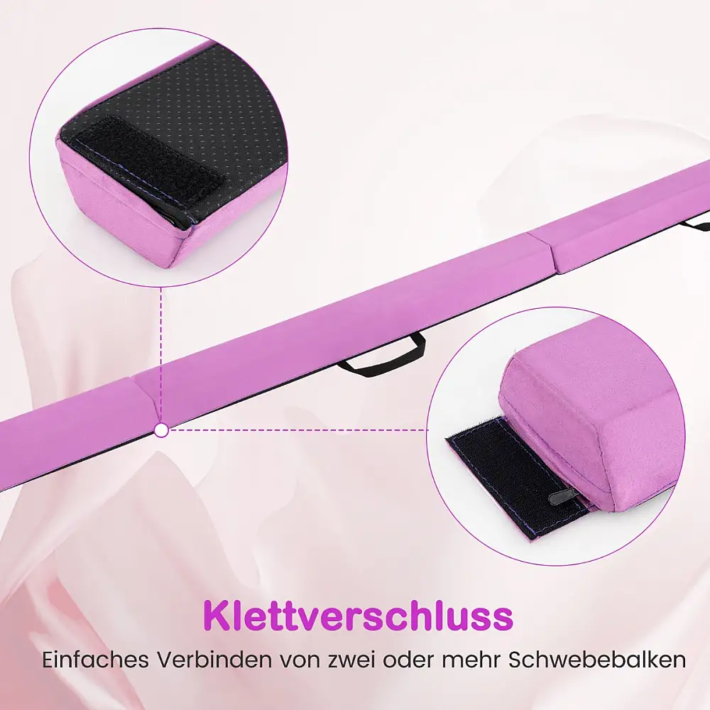 Costway Πτυσσόμενη Δοκός Ισορροπίας 210 εκ. με Αφαιρούμενο Κάλυμμα από Σουέτ για Παιδιά FH10133PU