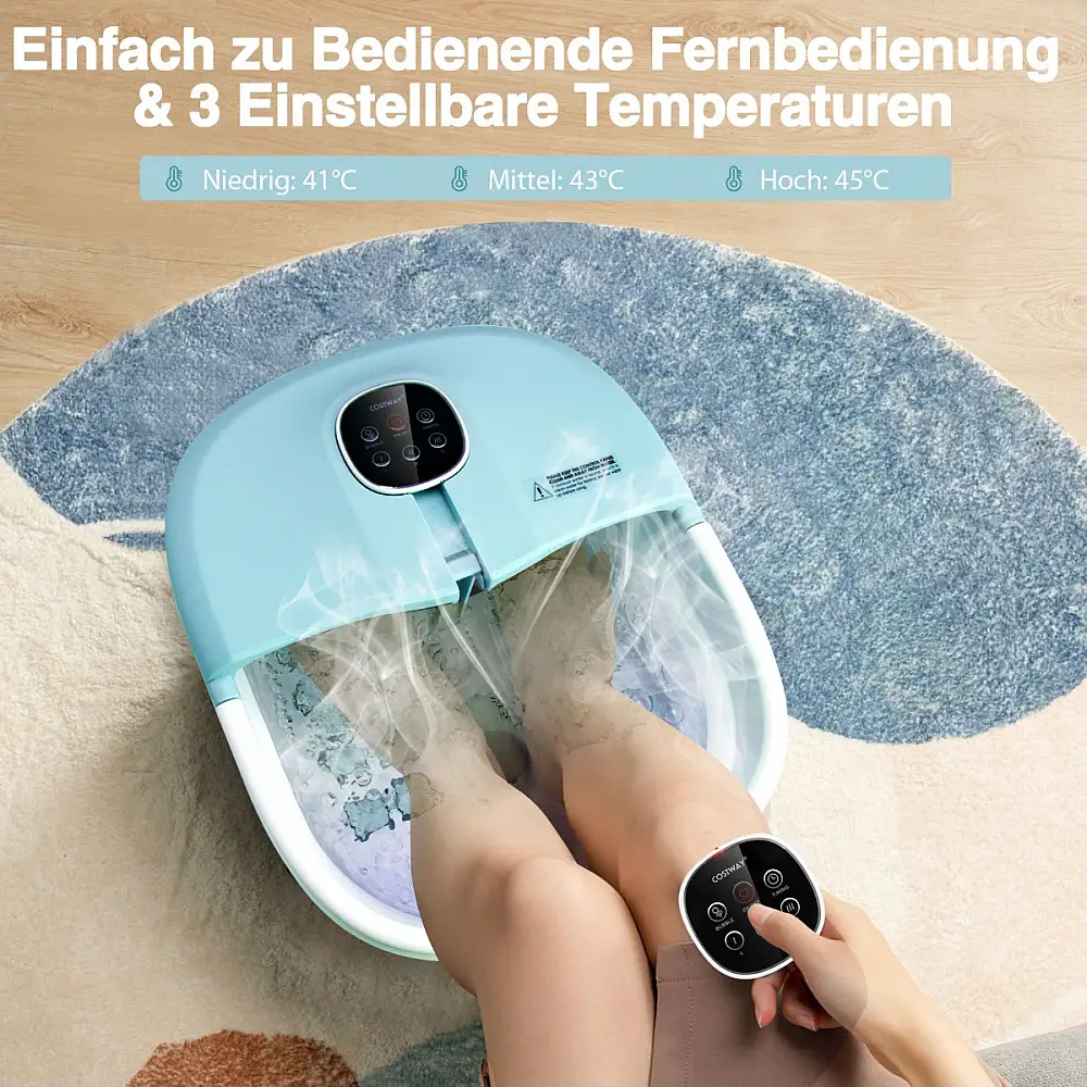 Costway  Πολυλειτουργική Συσκευή Μασάζ Ποδιών με Ρυθμιζόμενη Θερμοκρασία και Χρονοδιακόπτη ES10123DE-BL