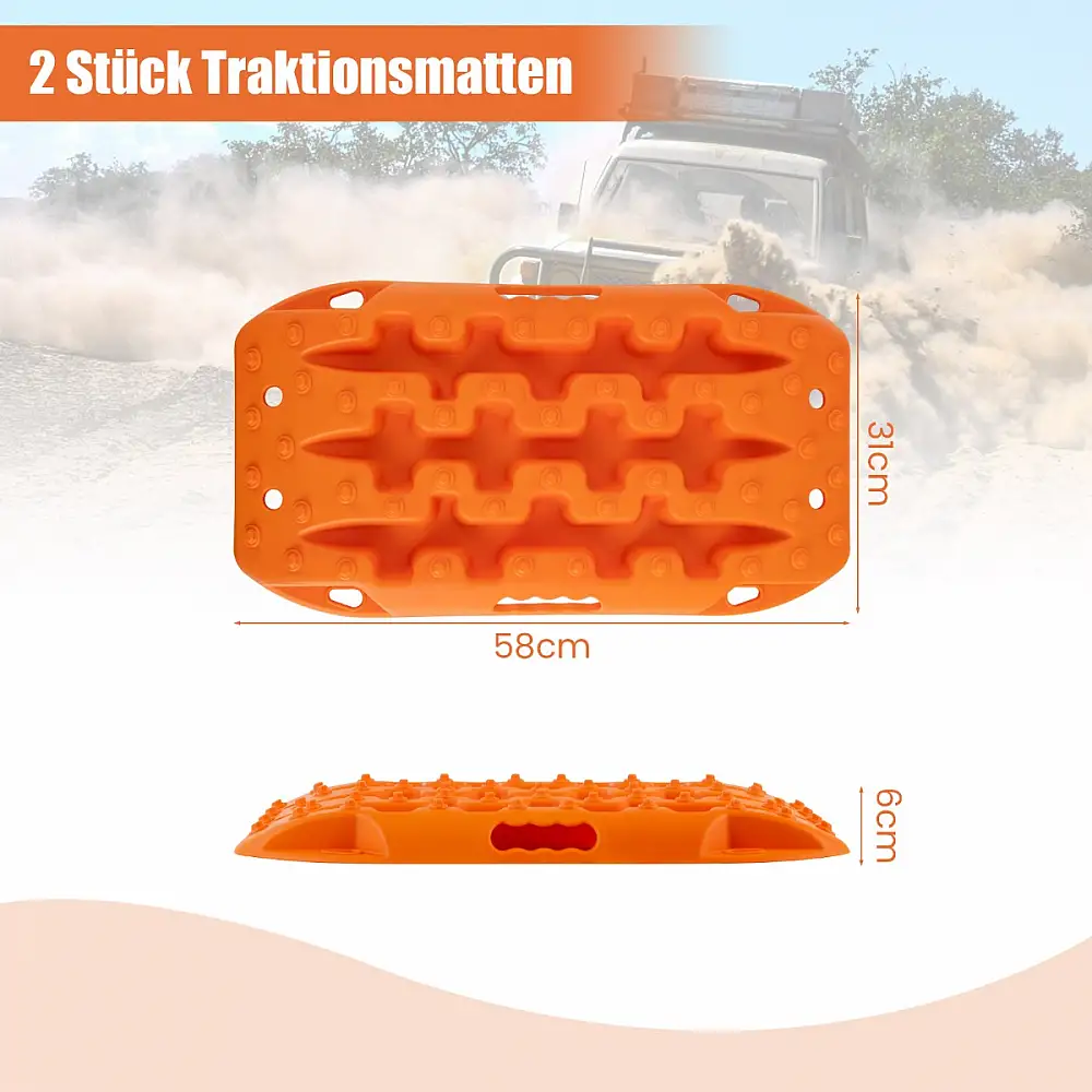 Costway  Σετ 2 Αντιολισθητικές Σανίδες Εκτός Δρόμου από Ενισχυμένο Νάιλον για Ανάκτηση Οχημάτων AU10013OR