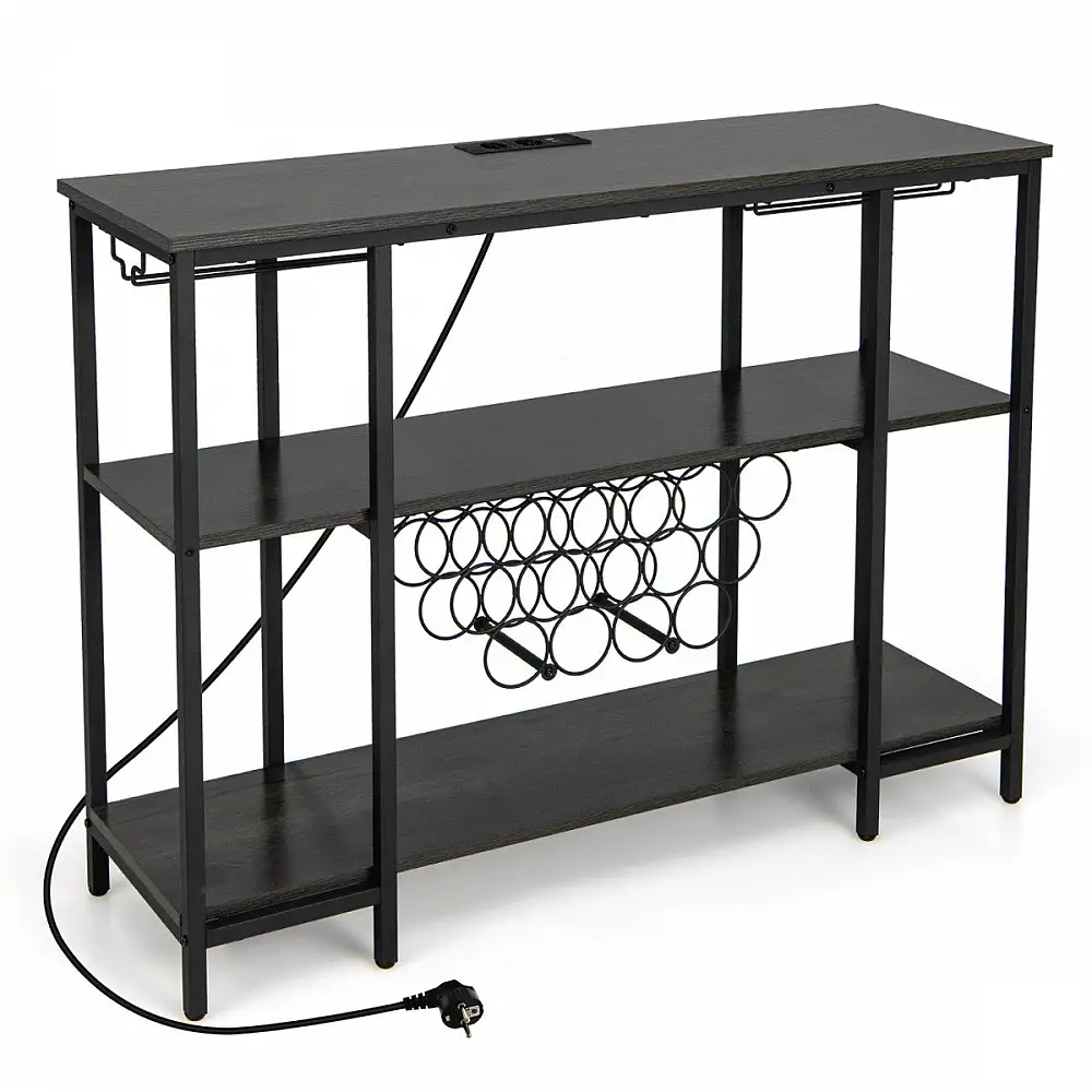 Costway  Πολυλειτουργική Κάβα Κρασιών με Ενσωματωμένο Σταθμό Φόρτισης και Βιομηχανικό Σχεδιασμό JV11142DE-GR