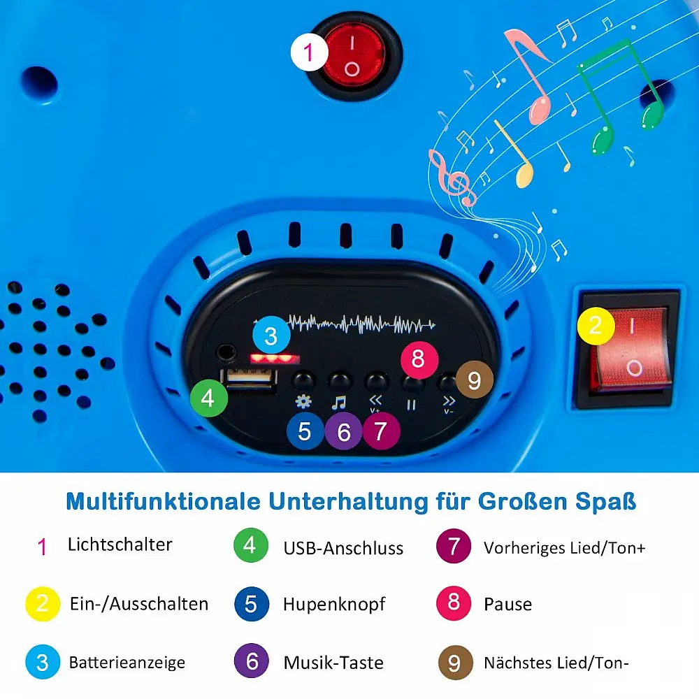 Costway  Παιδικό Αυτοκινητάκι Συγκρουόμενο 6V με LED Φώτα, Μουσική και Τηλεχειριστήριο για Ηλικίες 3-8 Ετών TQ10219DE-BL