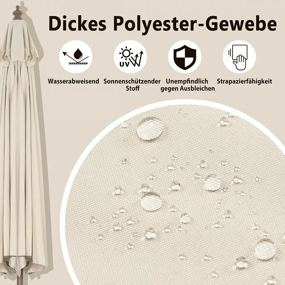 Costway  Μεγάλη και Πολυλειτουργική Ομπρέλα Βεράντας με Ρυθμιζόμενη Κλίση και Ανθεκτικό Πολυεστέρα NP11075BE