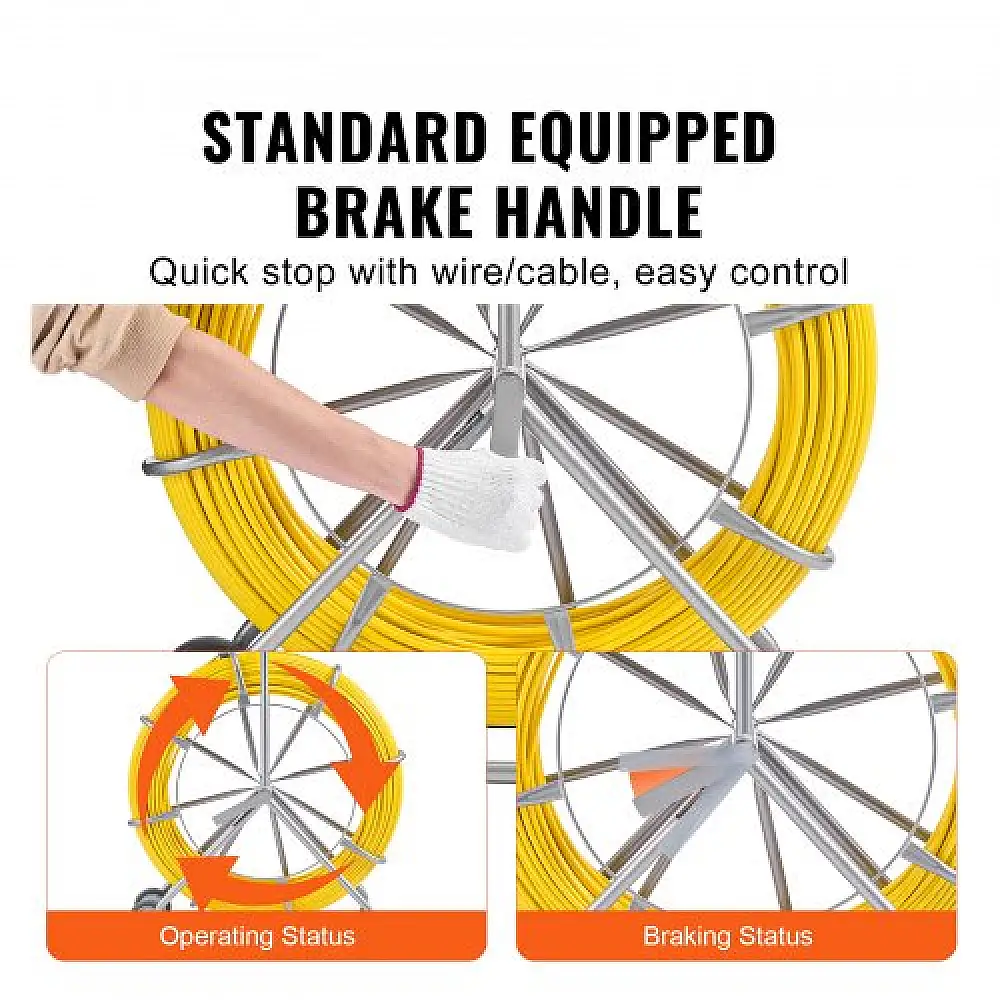 VEVOR Ταινία Ψαρέματος από Φίμπεργκλας 200 μέτρα 8 χιλιοστά για Τράβηγμα Καλωδίων και Διέλευση από Σωλήνες DZJYDNBLXW5148CANV0