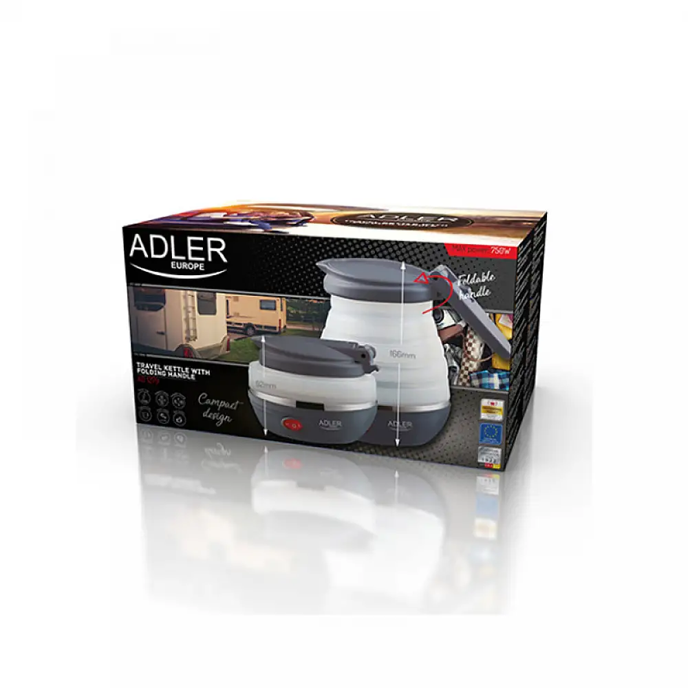 Αναδιπλούμενος Βραστήρας Σιλικόνης 0.6 Lt Adler AD-1279