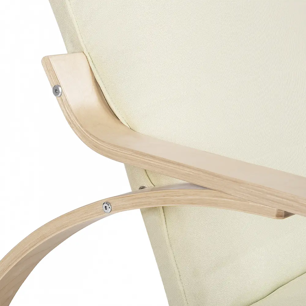 BAKAJI  Καρέκλα Κουνιστή Πολυθρόνα Χαλάρωσης Βαμβακερή Μπεζ Ρυθμιζόμενη Πλάτη και Υποπόδιο  02839258