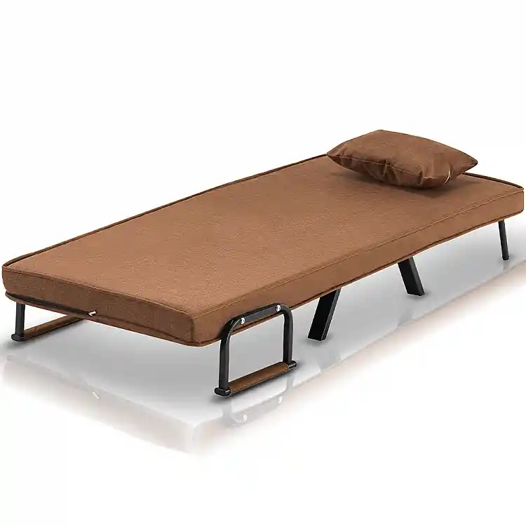 Shally Dogan  Πολυθρόνα Κρεβάτι Ανακλινόμενη Chaise Lounge και Επενδεδυμένο Κάθισμα Μετατρέψιμο Καφέ  02840549