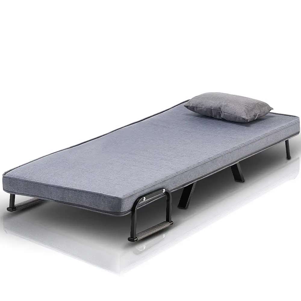 Shally Dogan  Πολυθρόνα Κρεβάτι Ανακλινόμενη Chaise Lounge και Επενδεδυμένο Κάθισμα Μετατρέψιμο Γκρι  02840550
