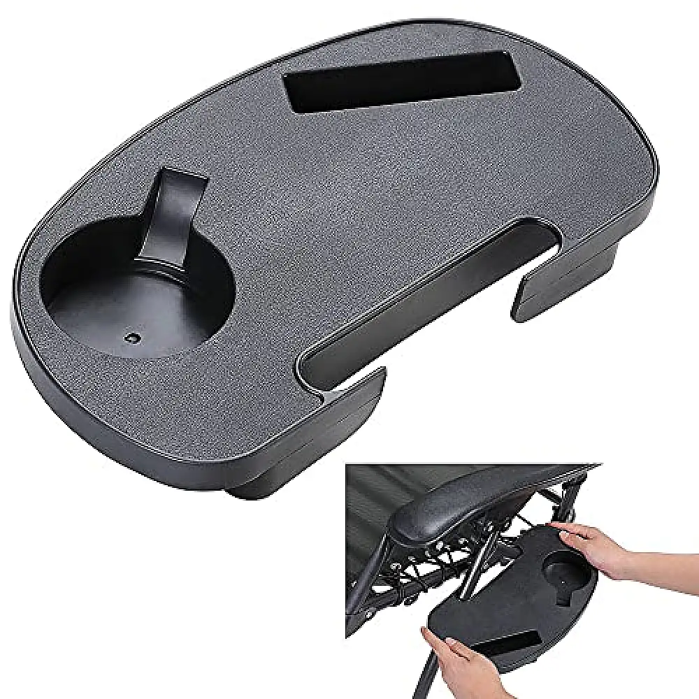 BAKAJI  Πτυσσόμενη Πολυθρόνα Κήπου Βαρύτητας Μηδέν από Ατσάλι και Ύφασμα Οξφόρδης με Δίσκο Μπεζ  02011801